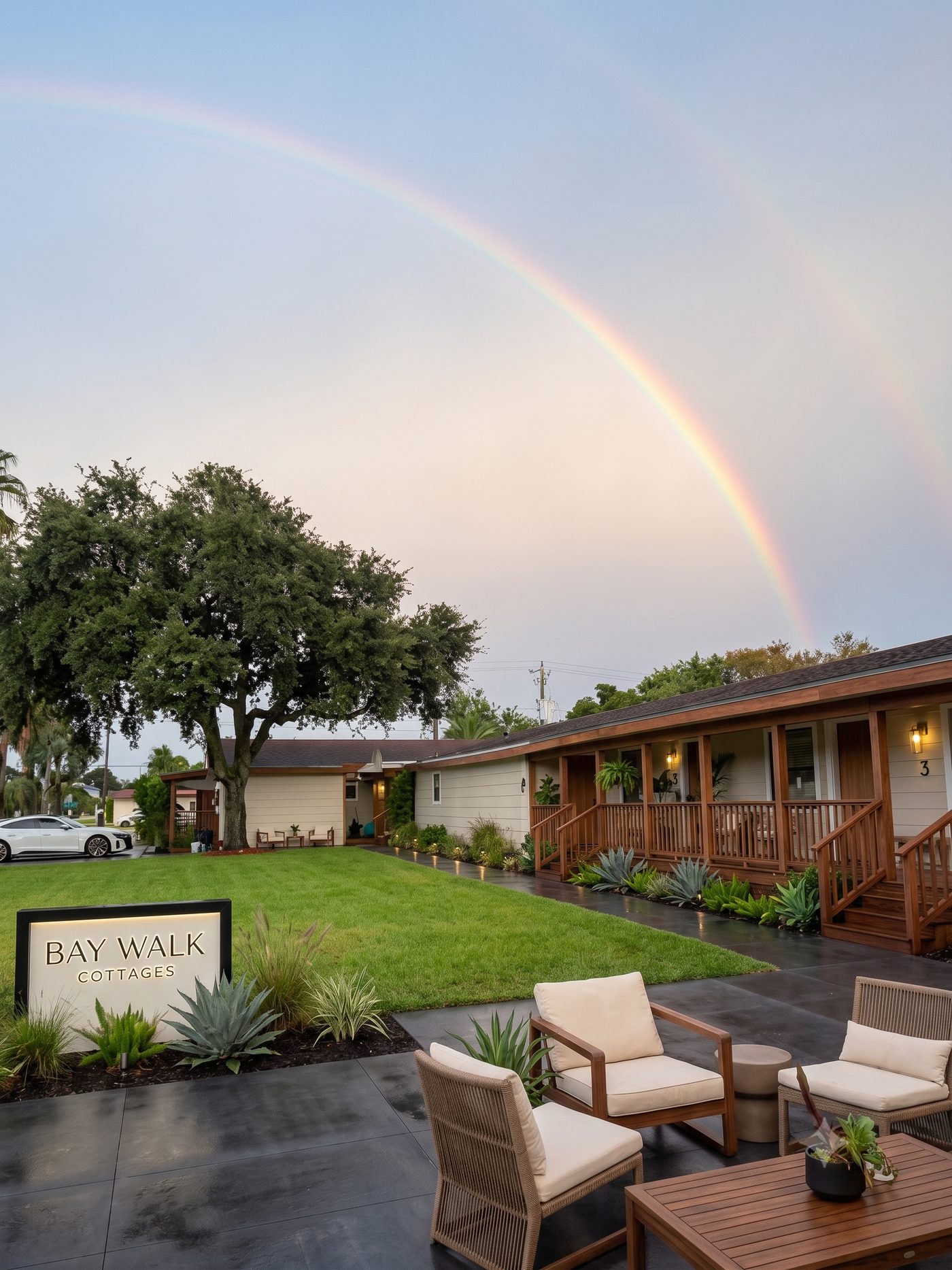 Rainbow over Bay Inn